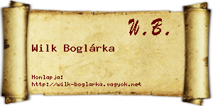 Wilk Boglárka névjegykártya